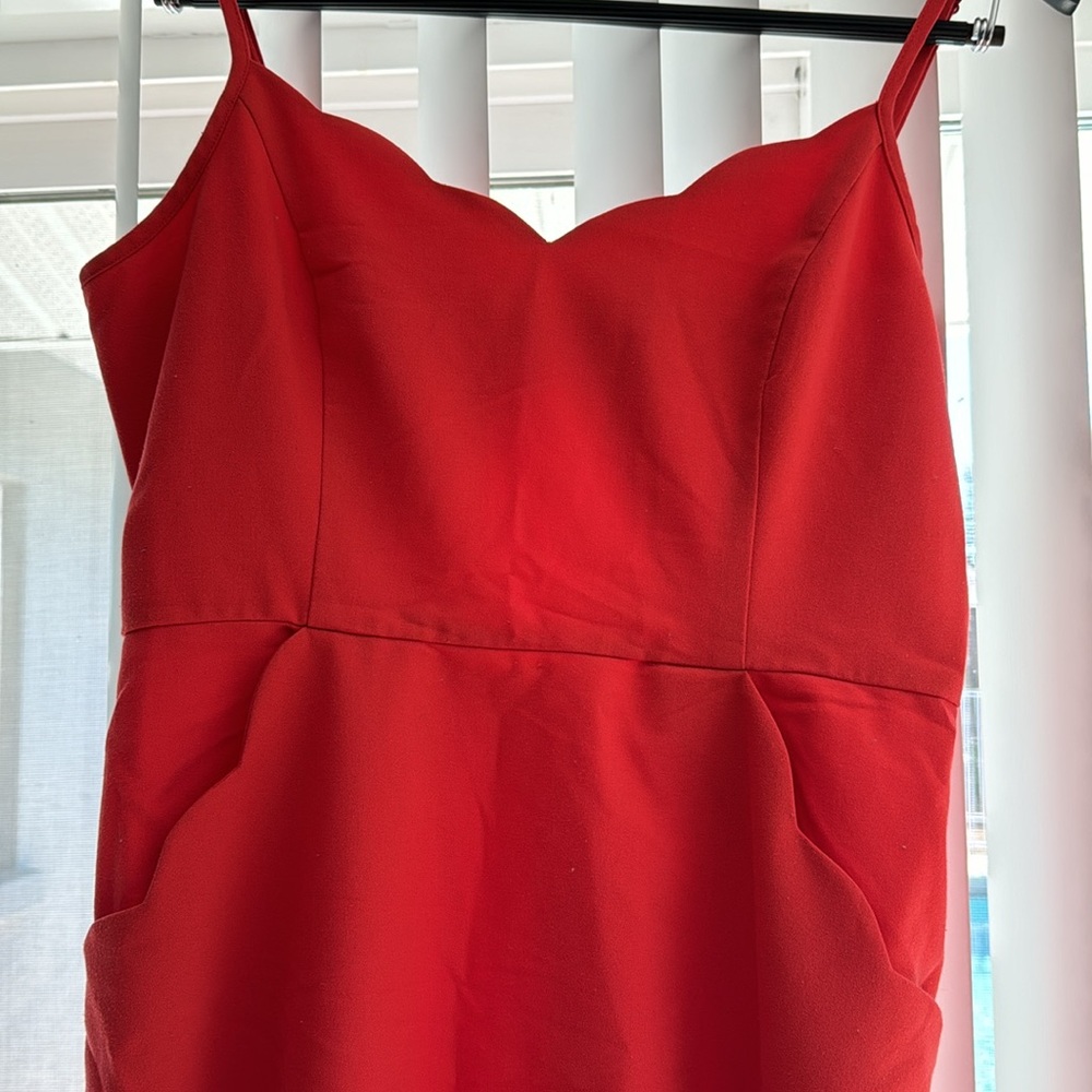 Market & spruce poppy red/orange dress Sz L - Picture 2 of 7